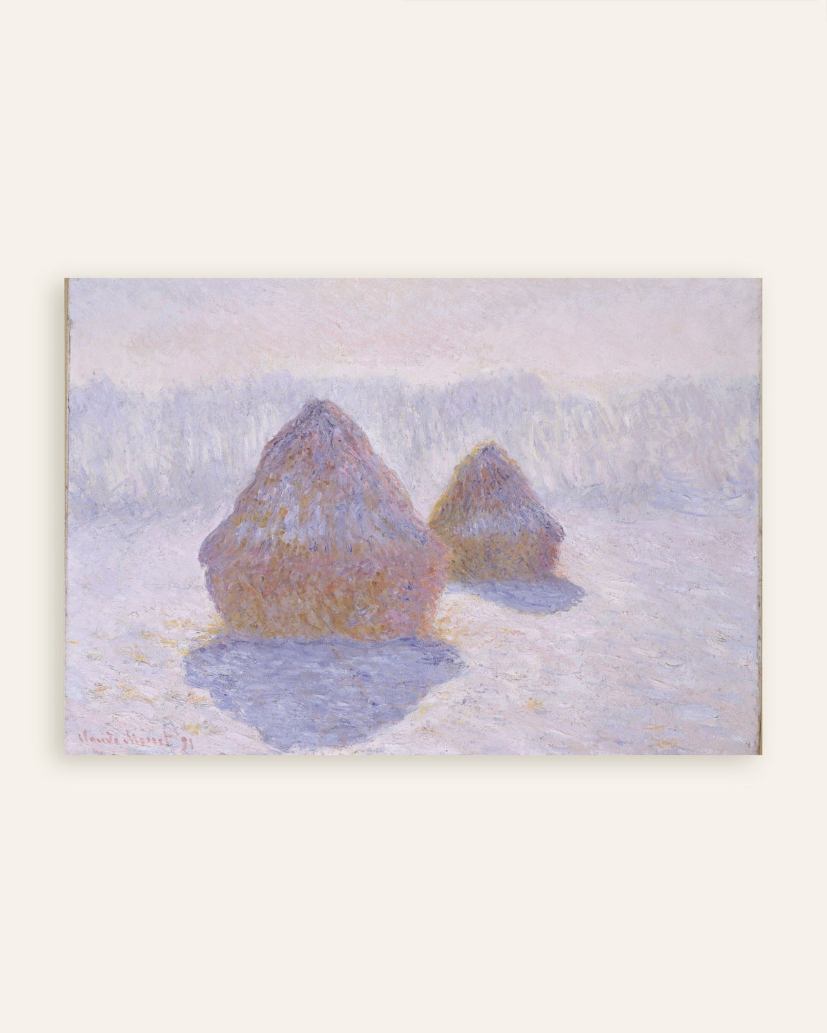 Affiche Meules, effet de neige et de soleil (1891) de Claude Monet, miniature