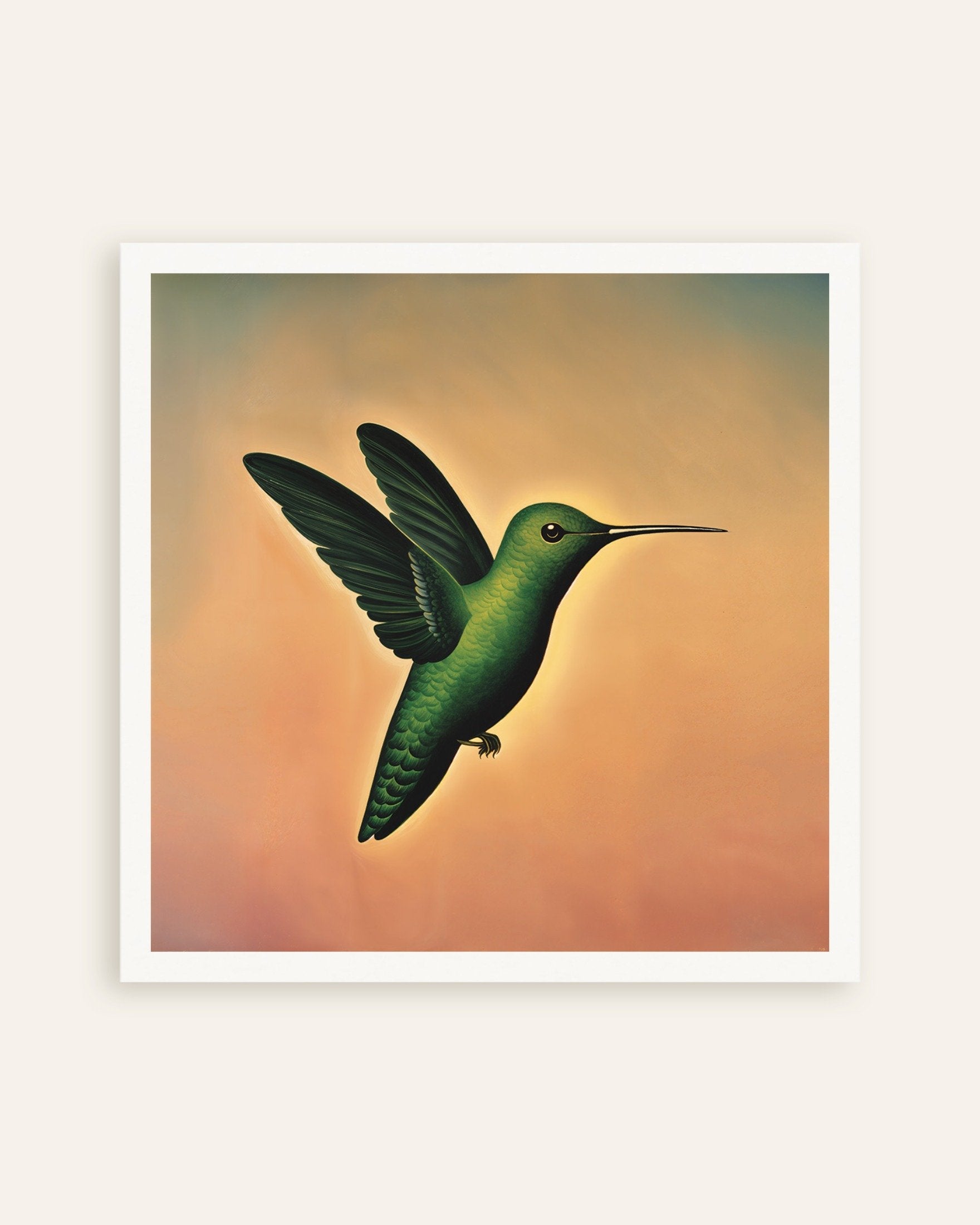 Poster of Hummingbird in Soft Sky Poster, thumbnail