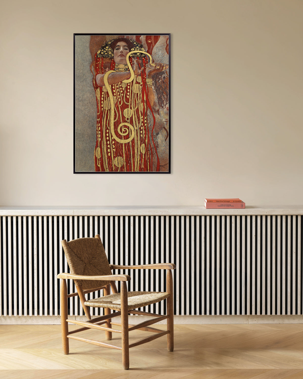 Affiche Hygie, détail de La Médecine (1907) de Gustav Klimt, avec un cadre en métal