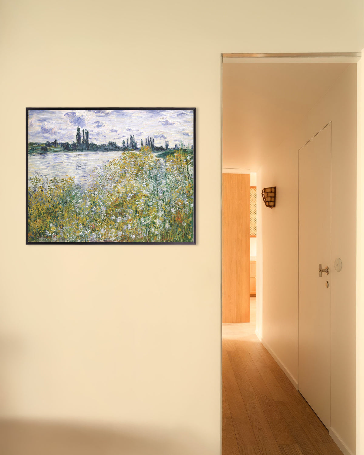 Affiche L'Île aux Fleurs près de Vétheuil (1880) de Claude Monet, avec un cadre en métal