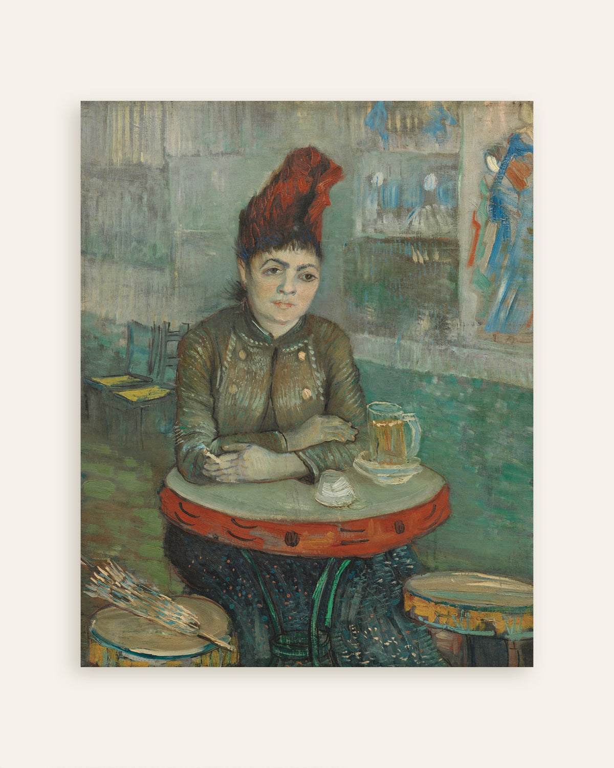 Poster de Au Café, Agostina Segatori au Tambourin (1887), de Vincent van Gogh, en vignette