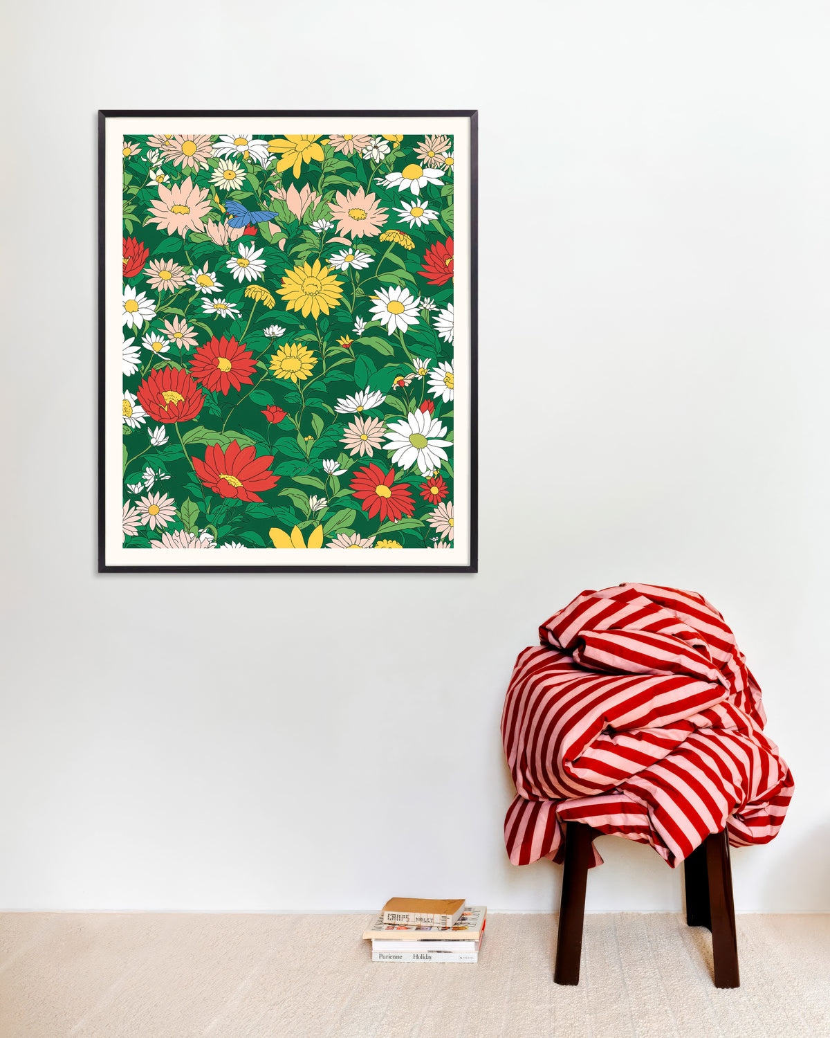 Poster : Studio japonais d'animation, Fleurs, avec cadre métallique