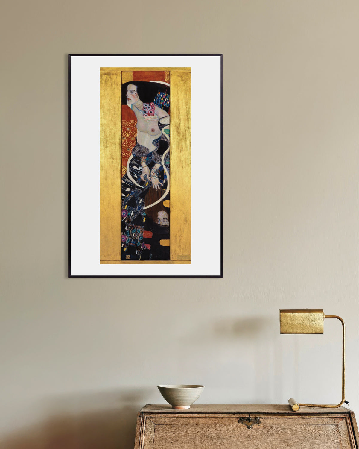 Affiche Judith II (1909) de Gustav Klimt, avec un cadre en métal