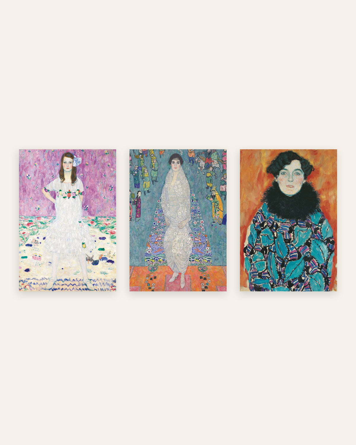 Affiches Klimt, lot de 3 portraits : Mäda Primavesi, Elisabeth Lederer et Johanna Staude, sans cadre