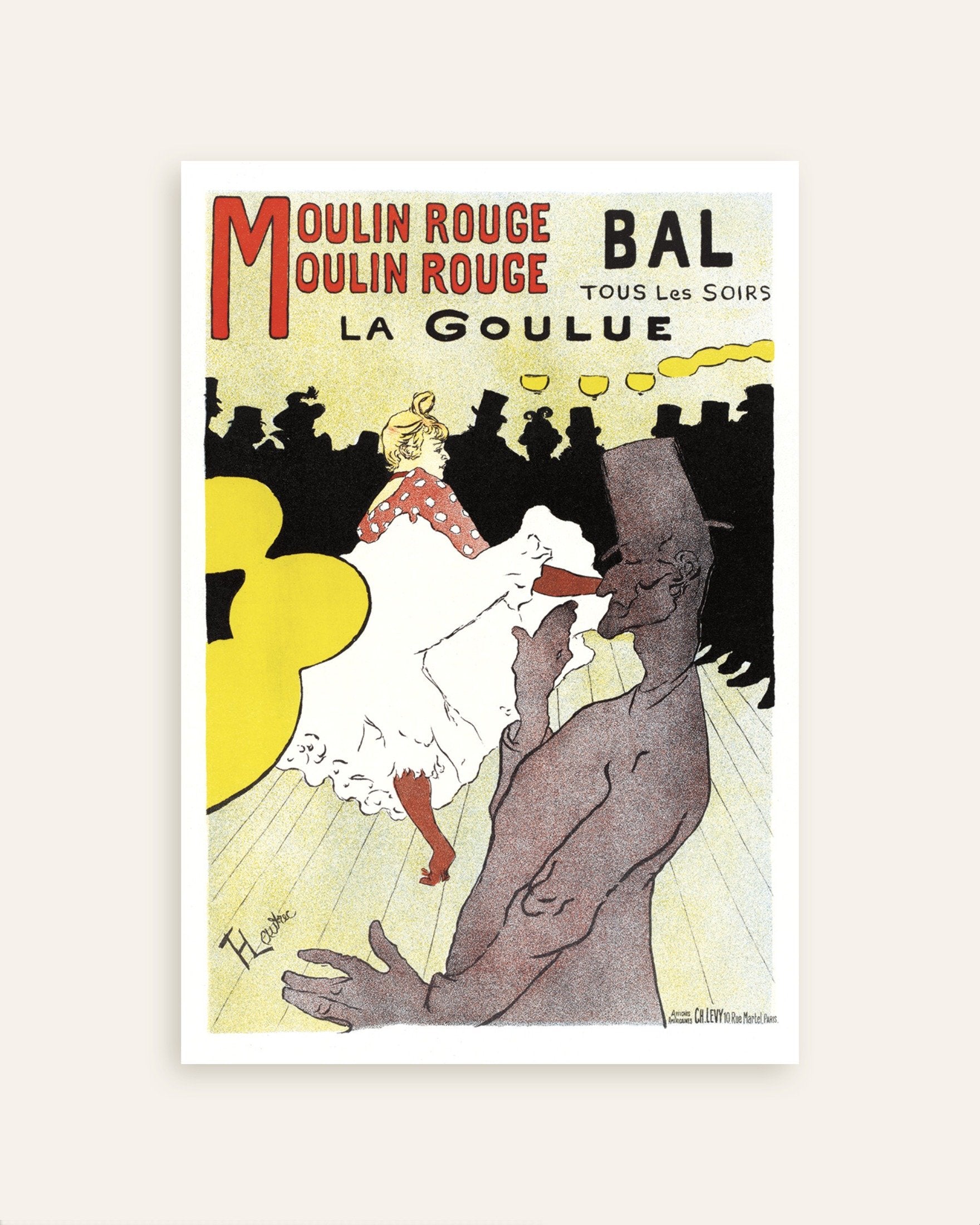 Poster of 'La Goulue' (1898) by Henri de Toulouse-Lautrec, Affiche pour le Moulin Rouge, thumbnail