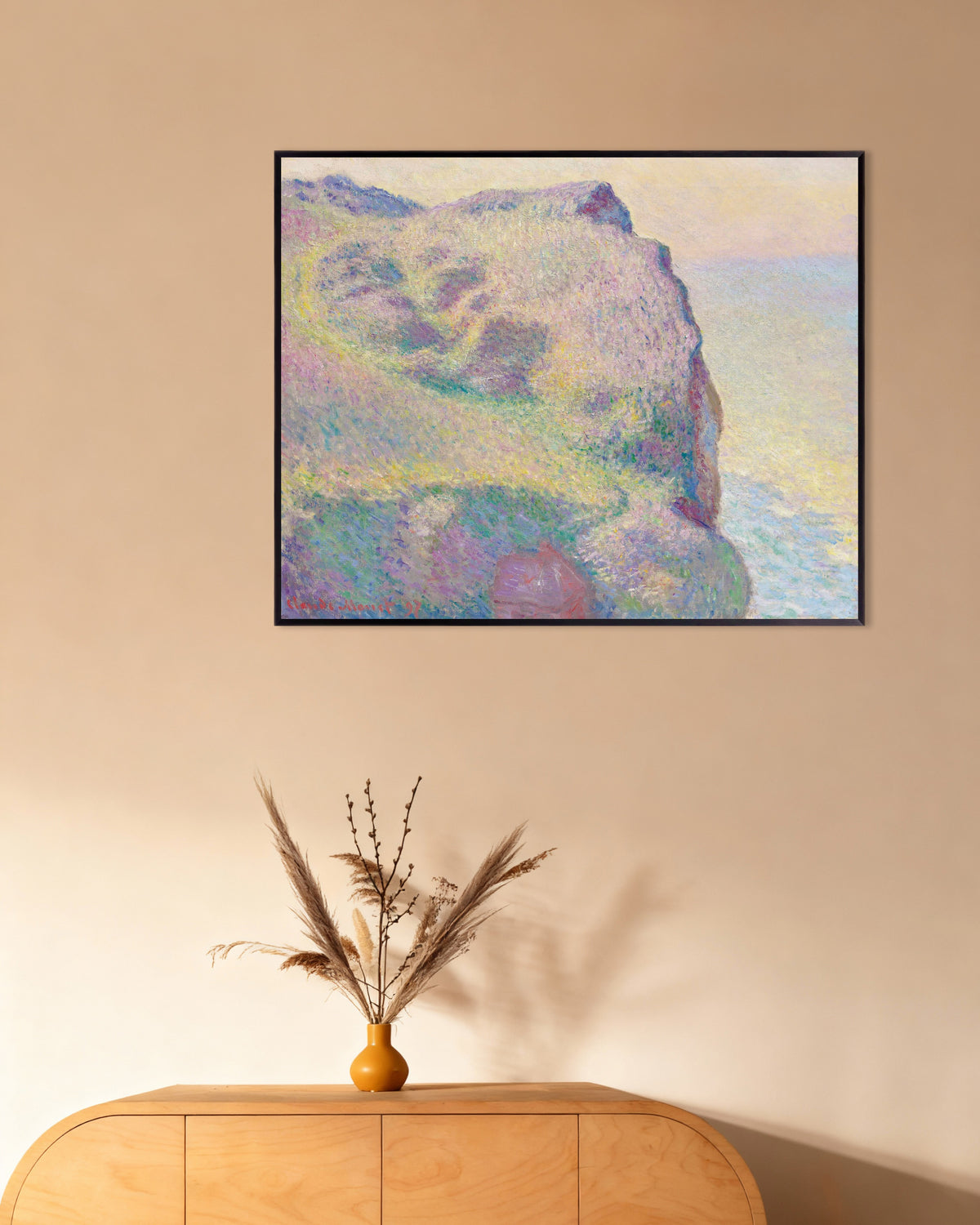 Affiche La Pointe du Petit Ailly (1897) de Claude Monet, avec un cadre en métal