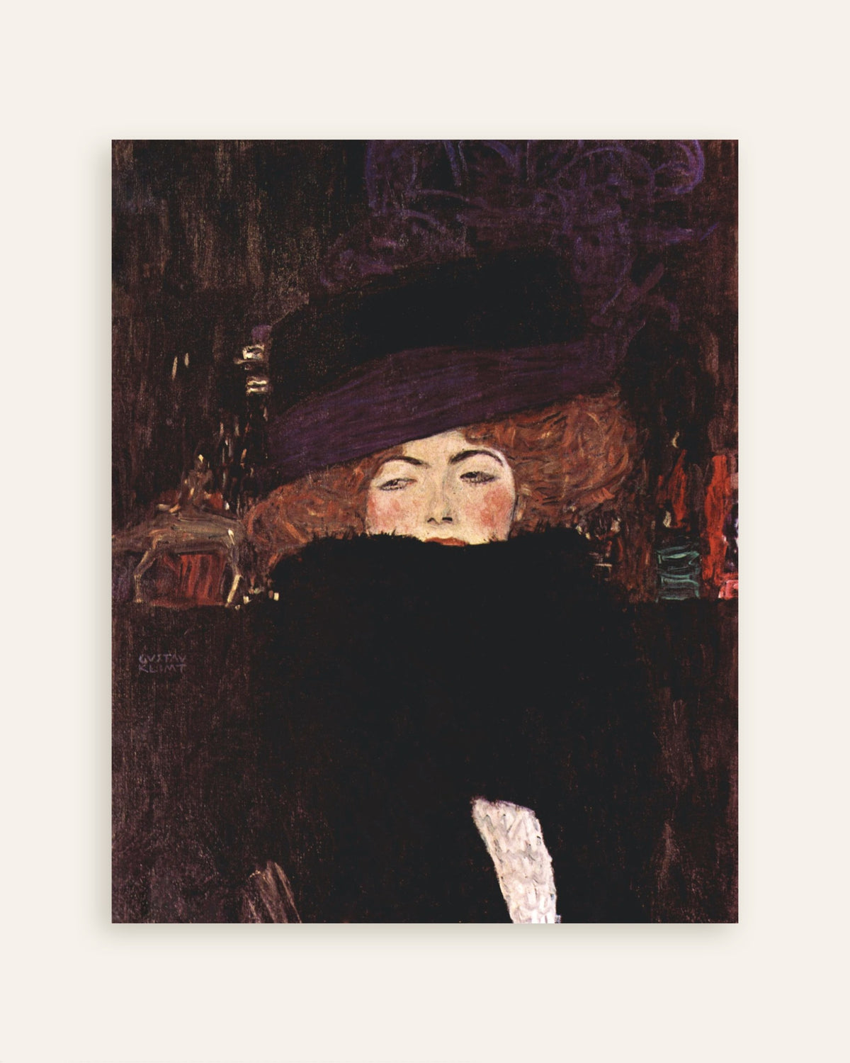 Poster de Dame au chapeau et à l’étole de plumes (1909), Gustav Klimt, en miniature