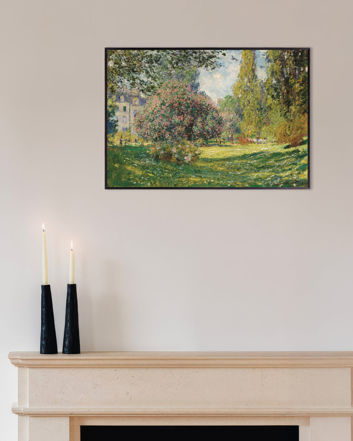 Affiche Paysage, le parc Monceau (1876) de Claude Monet, avec un cadre en métal