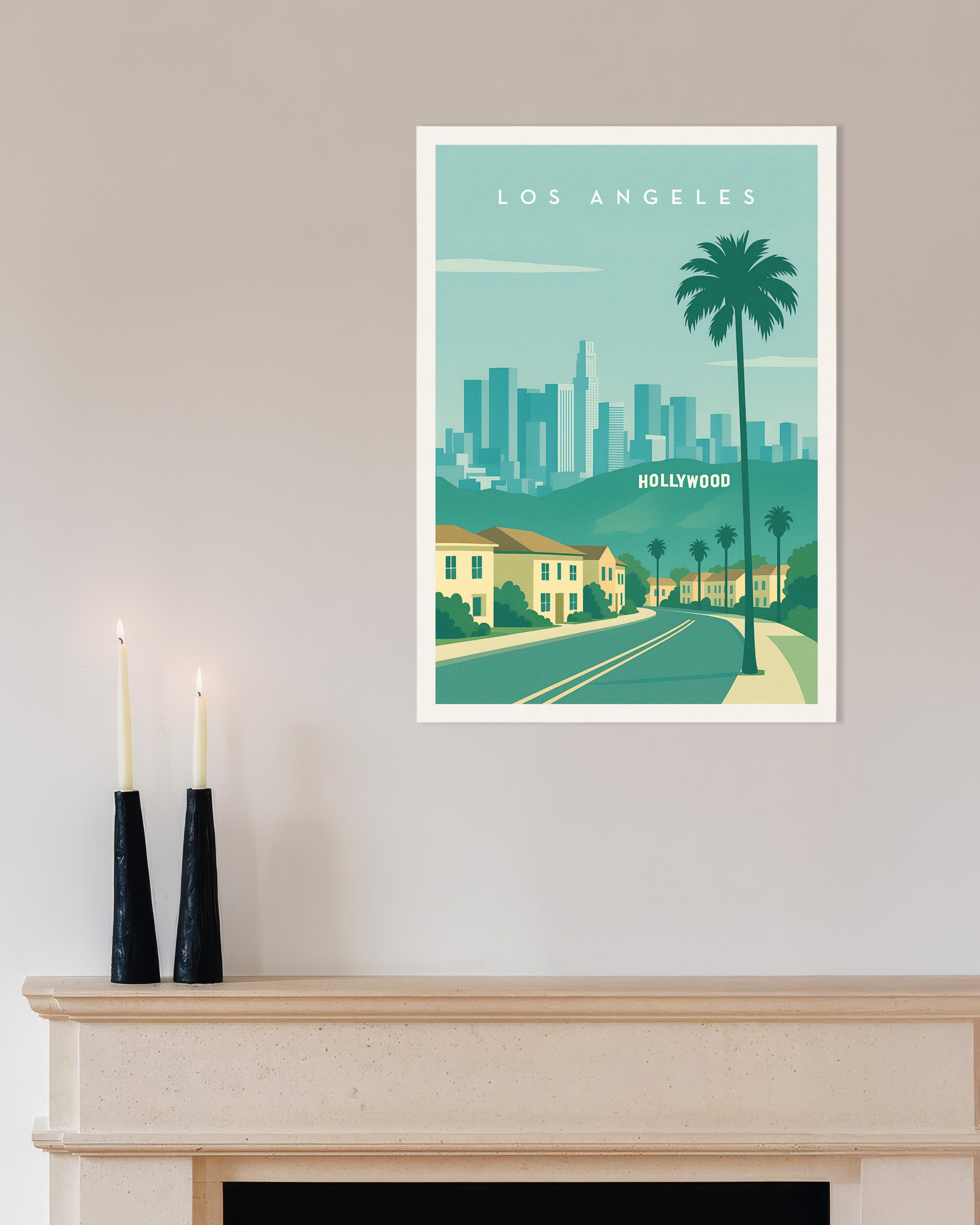 Poster of Los Angeles Hollywood Wall Art Print