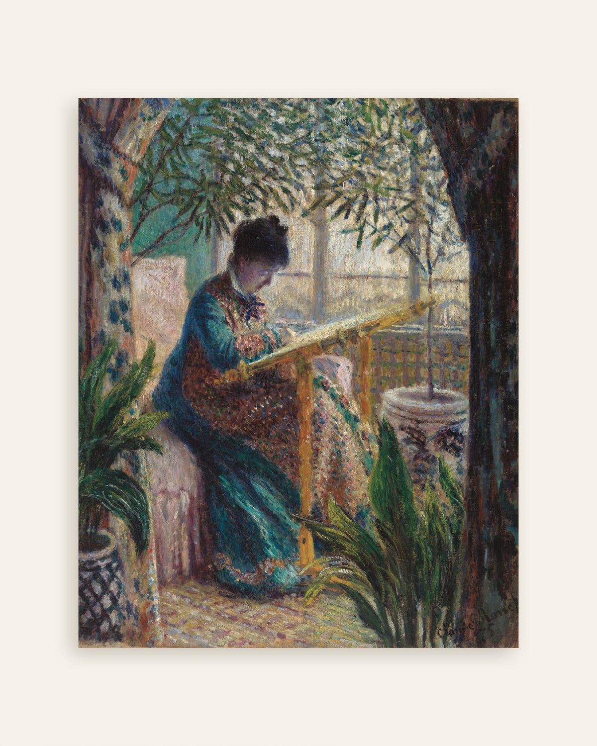 Affiche Camille au métier (1875) de Claude Monet, miniature