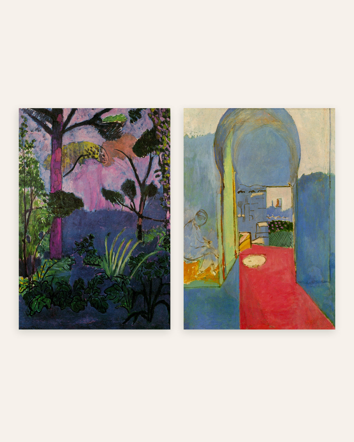 Affiches Matisse, lot de 2 : Paysage marocain (Acanthes) et La Porte de la Casbah, sans cadre