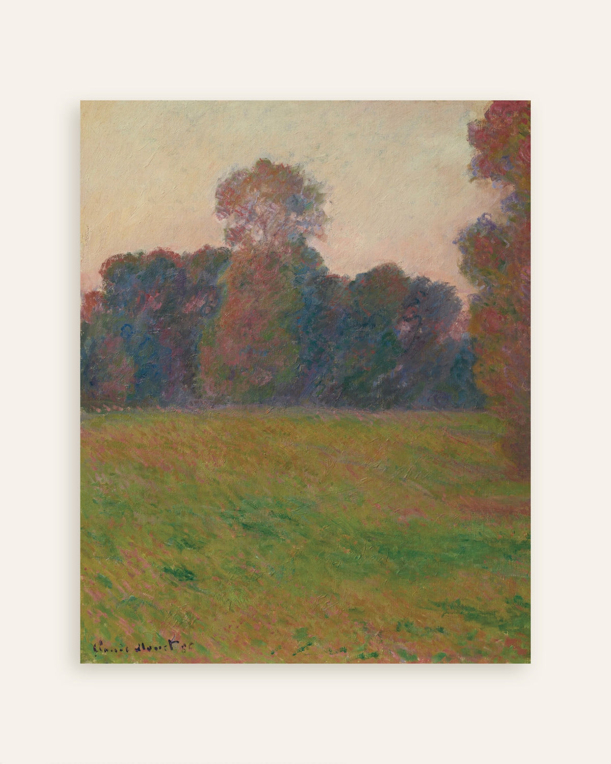 Affiche Prairie à Giverny (1886) de Claude Monet, miniature