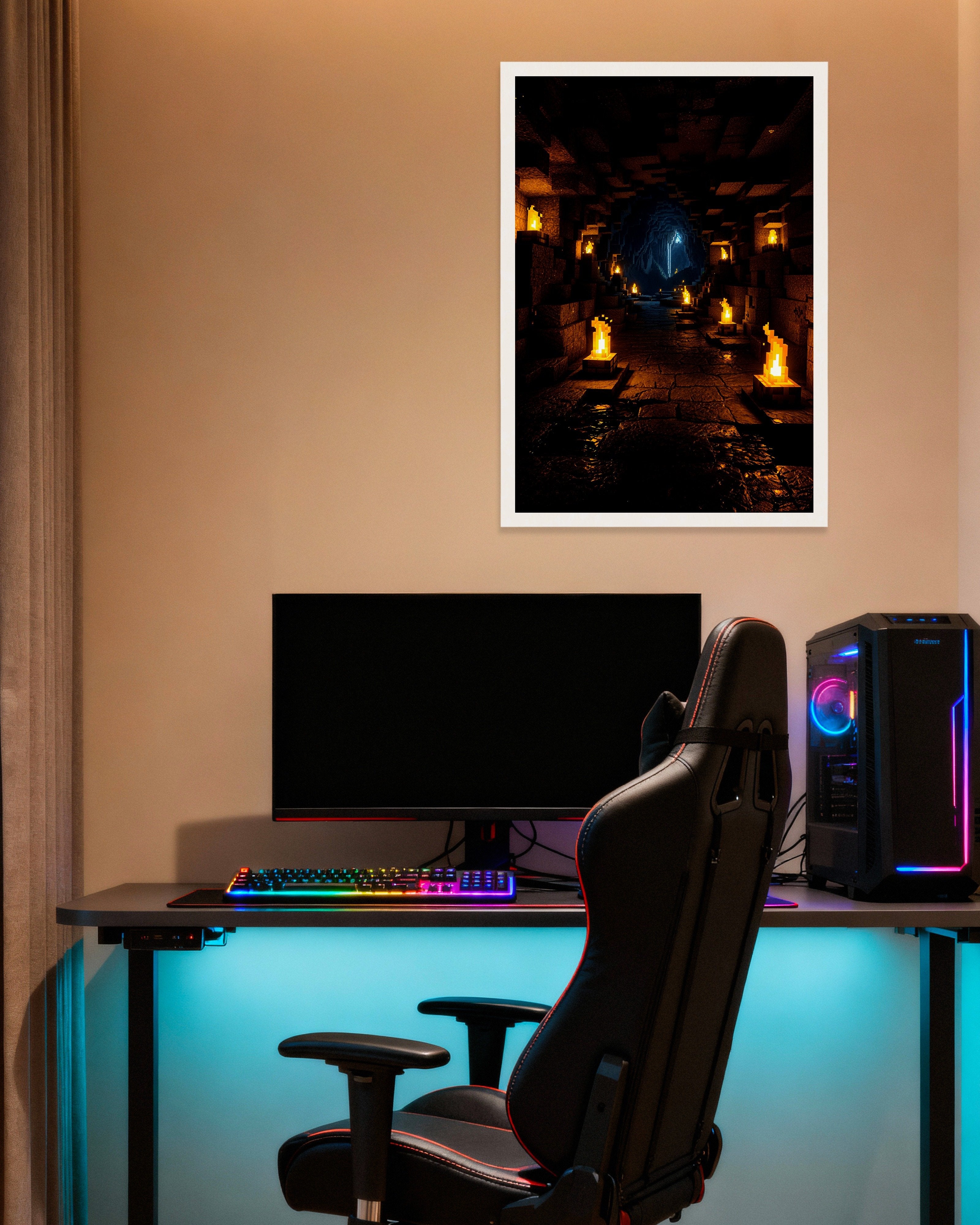 Poster of Minecraft, mysterious cave - Poster