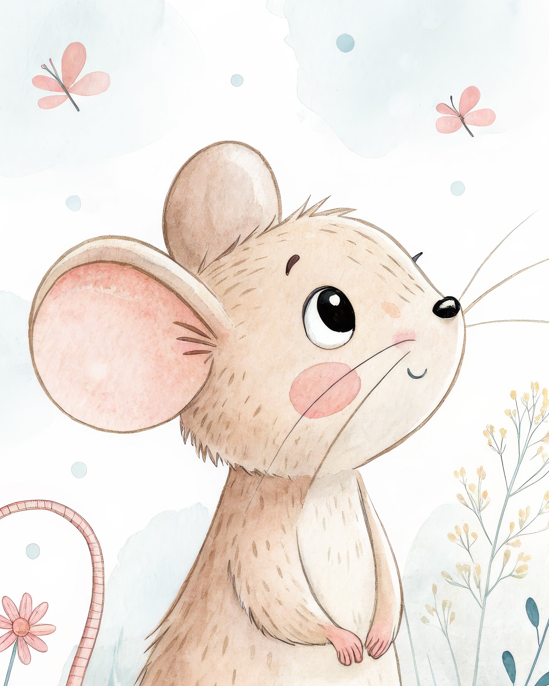 Poster Souris - Affiche murale mignonne pour chambre d'enfant