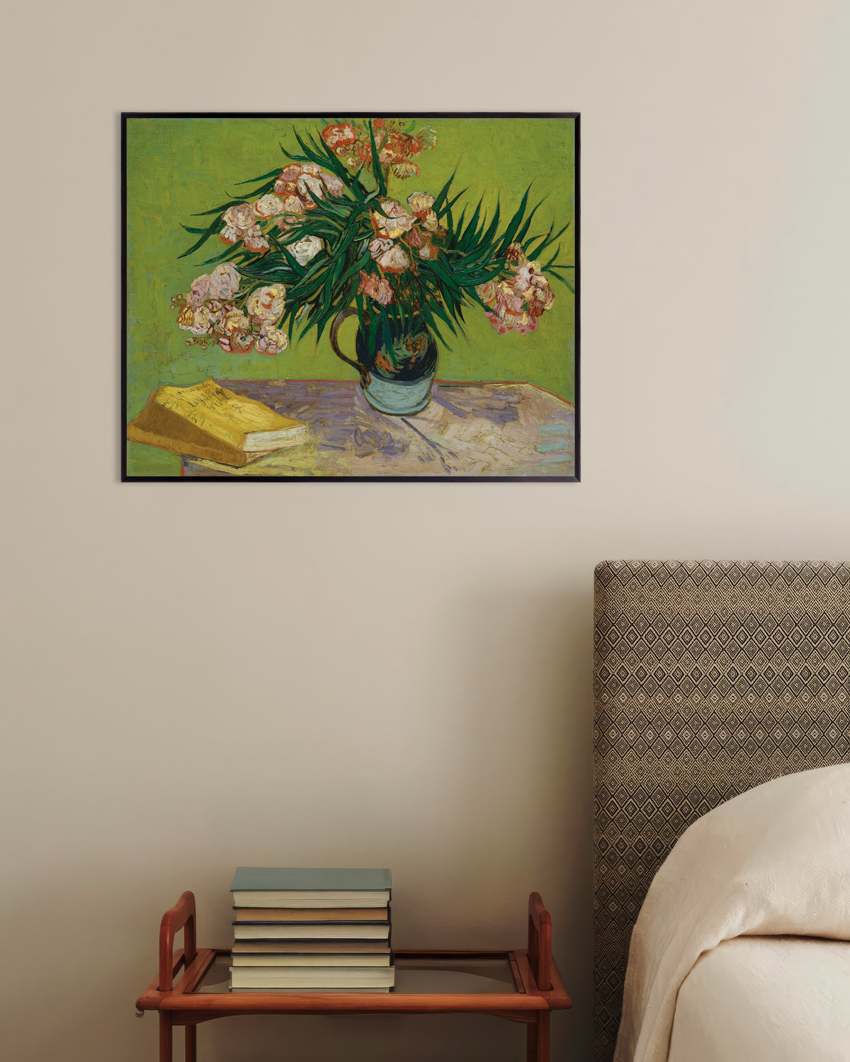 Poster de Lauriers-roses (1888) de Vincent van Gogh, avec un cadre en métal
