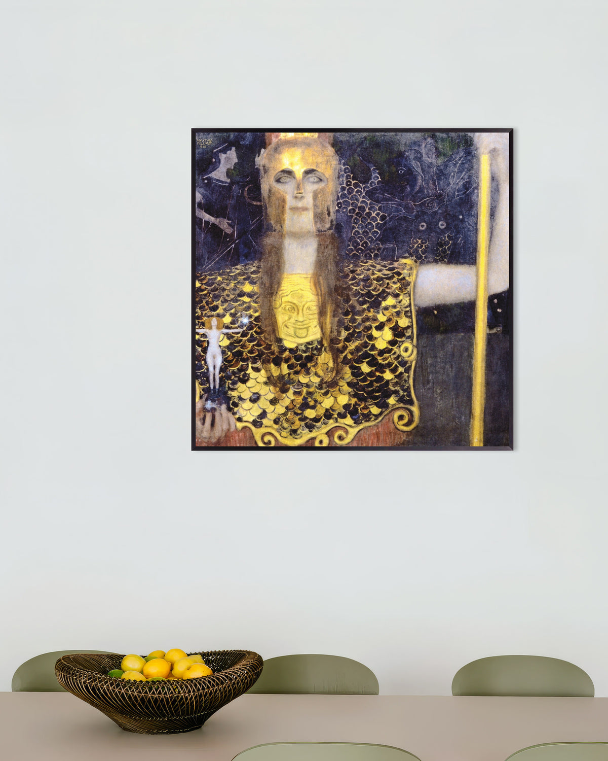 Poster Pallas Athéna (1898), de Gustav Klimt, avec un cadre métallique