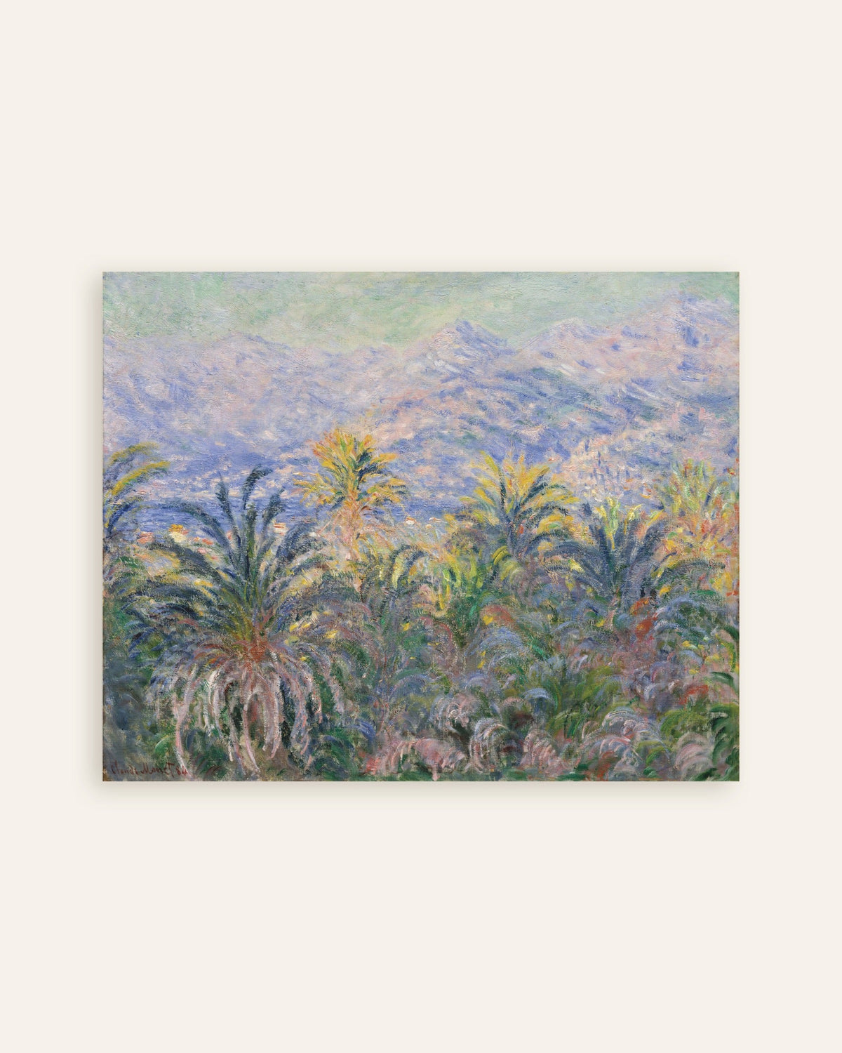 Affiche Palmiers à Bordighera (1884) de Claude Monet, miniature