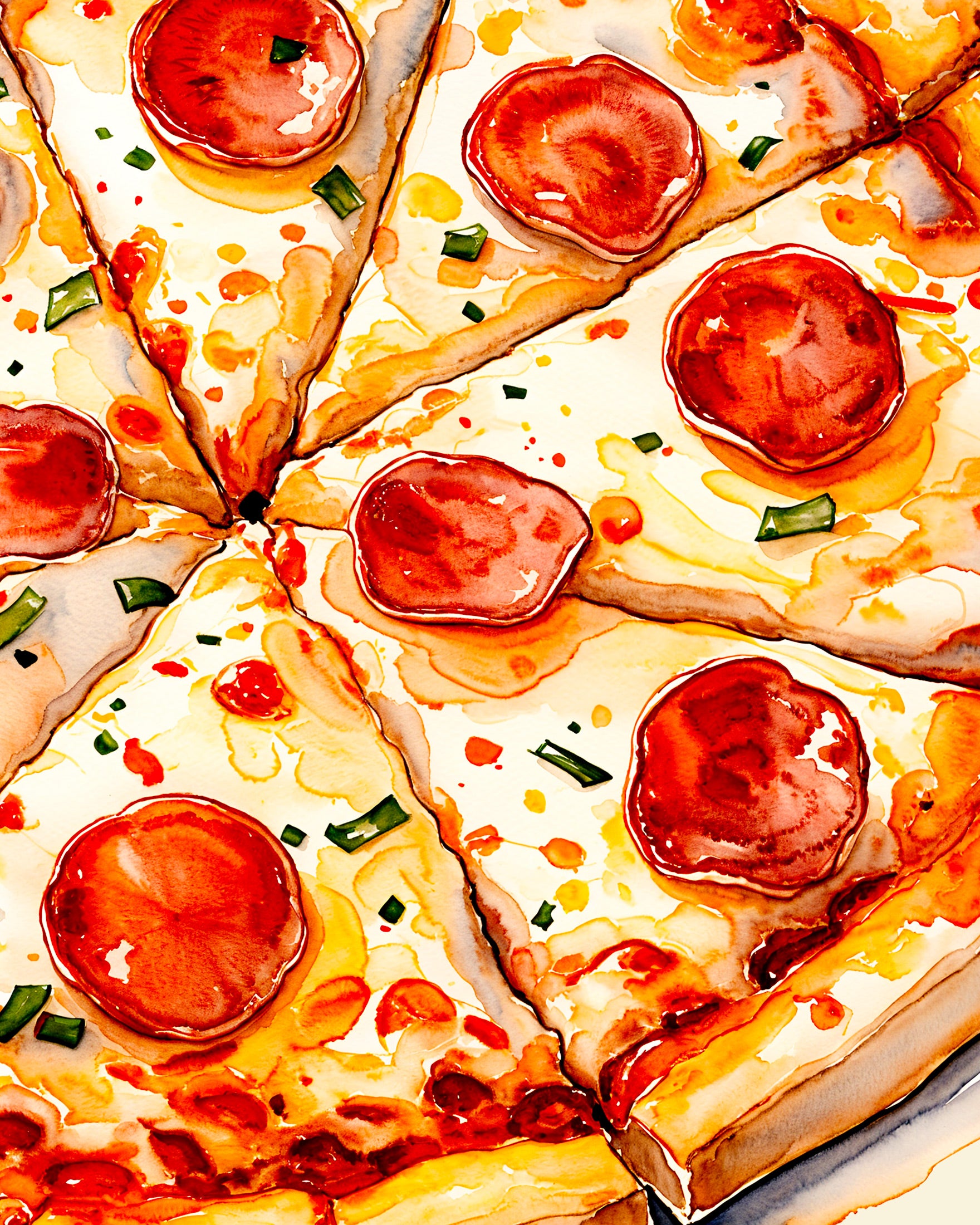Pizza pepperoni 01, spécialité italienne - Affiche