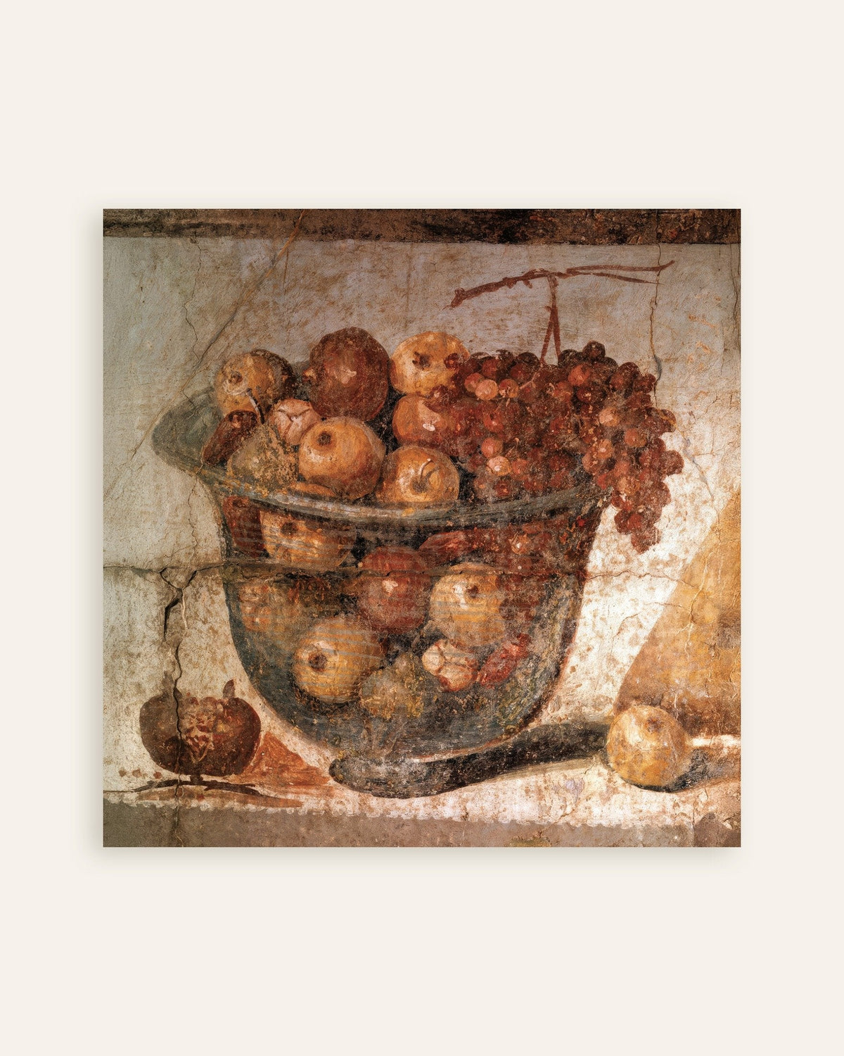 Affiche de la fresque à la coupe de fruits, nature morte romaine de Pompéi