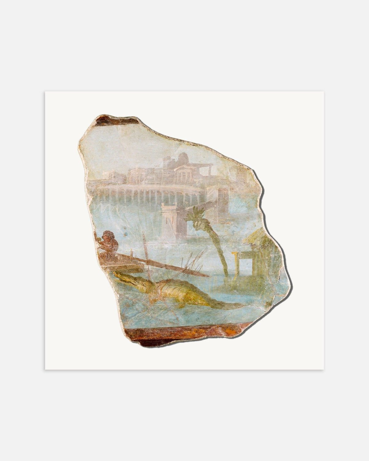 Affiche du fragment de fresque au paysage nilotique, Pompéi