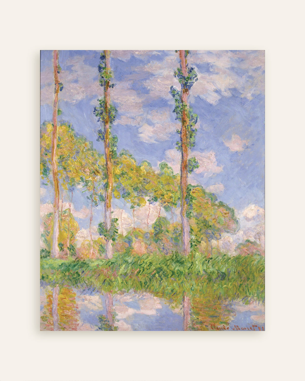 Affiche Peupliers au soleil (1891) de Claude Monet, miniature