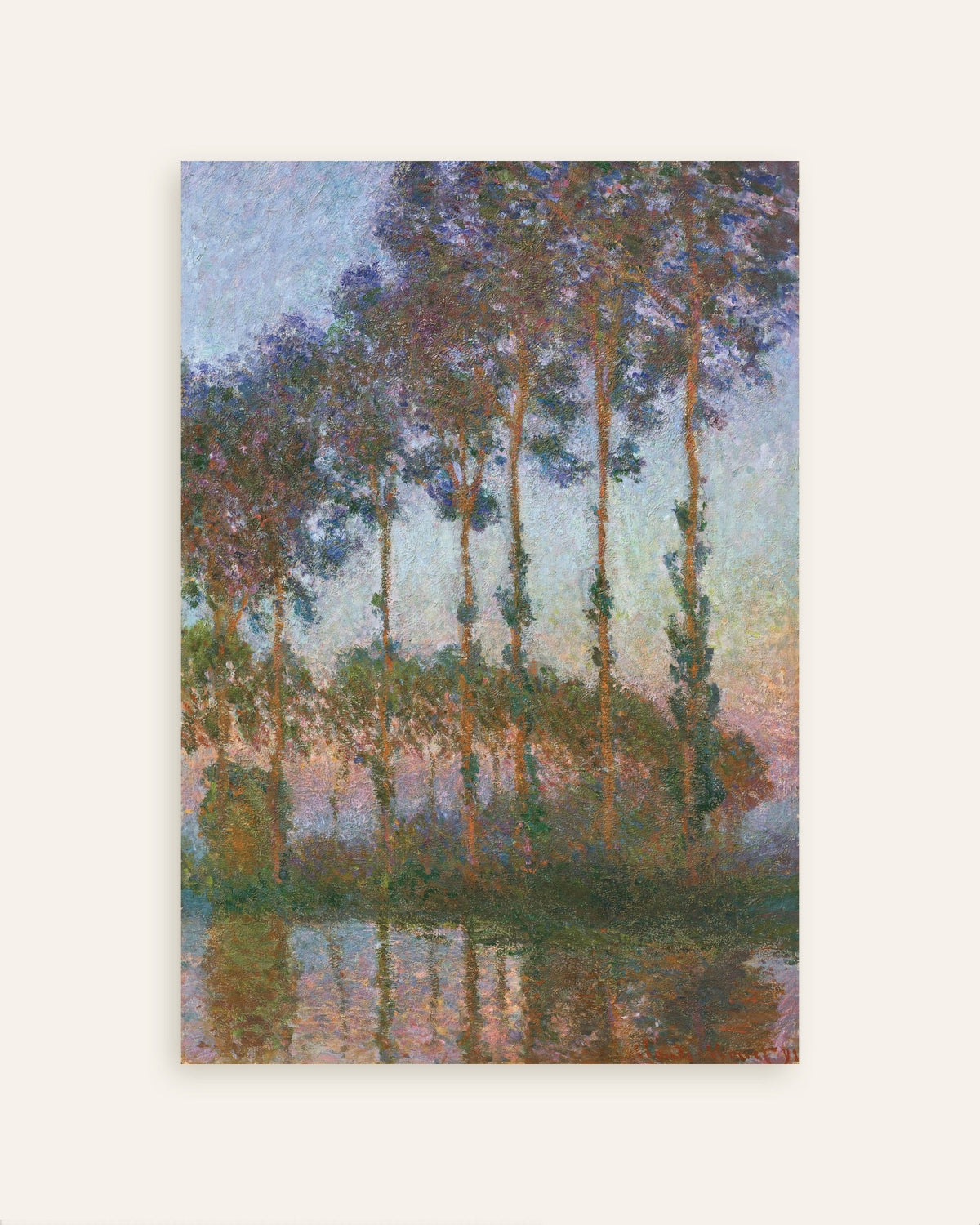 Affiche Peupliers au bord de l'Epte, crépuscule (1891) de Claude Monet, miniature