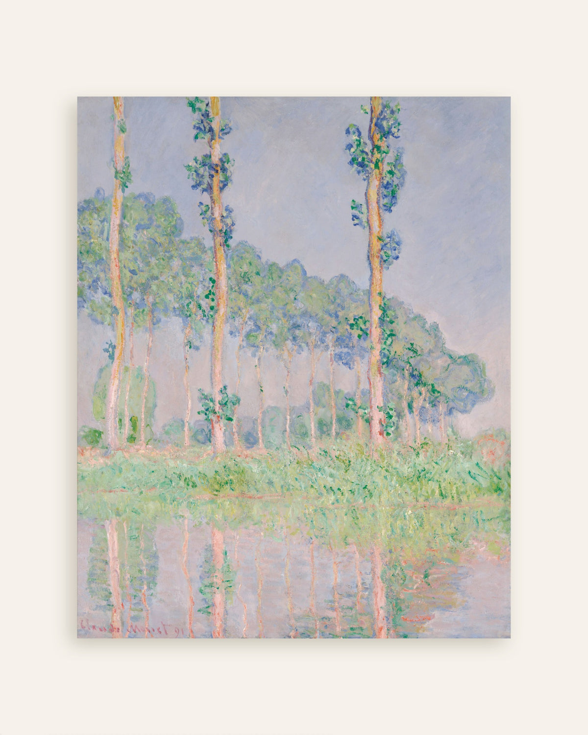 Affiche Peupliers, effet rose (1891) de Claude Monet, miniature