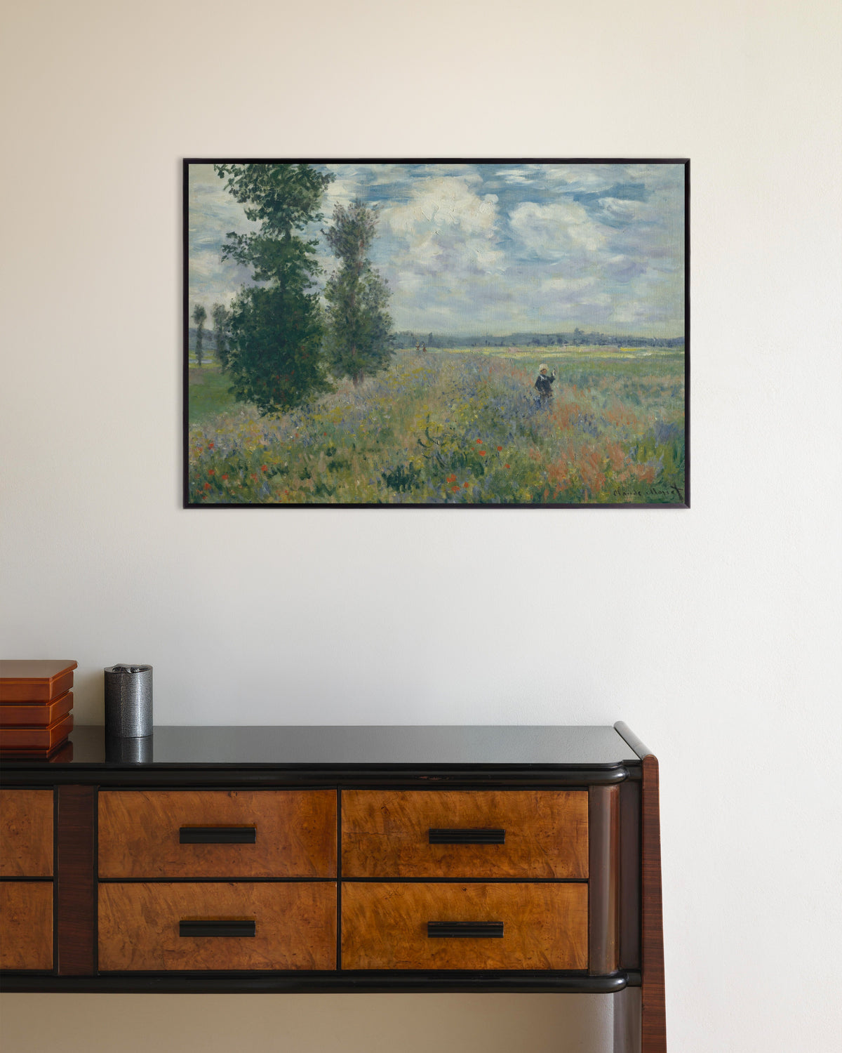 Affiche Champs de coquelicots près d'Argenteuil (1875) de Claude Monet, avec un cadre en métal