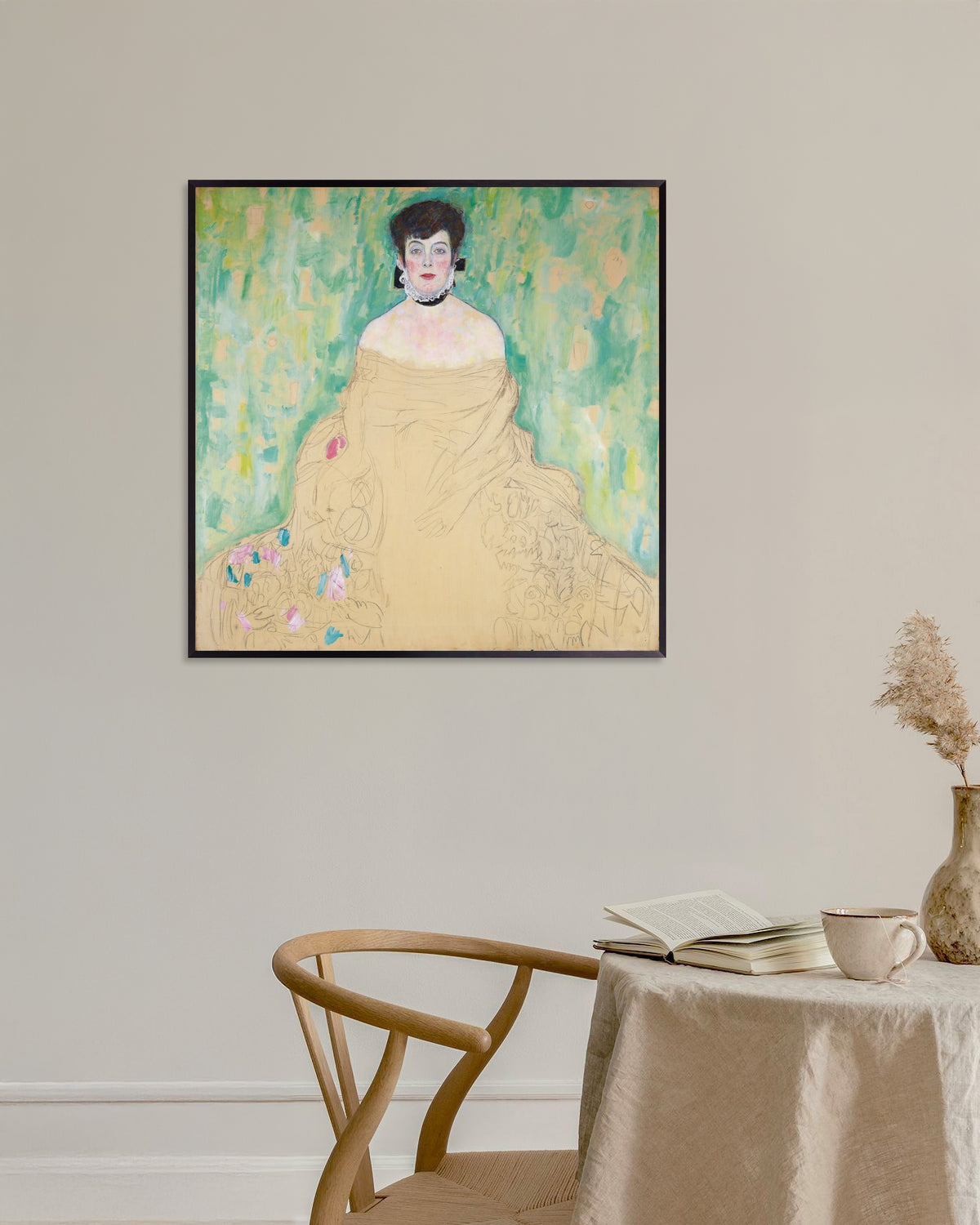 Affiche Portrait d'Amalie Zuckerkandl (1917) de Gustav Klimt, avec un cadre en métal
