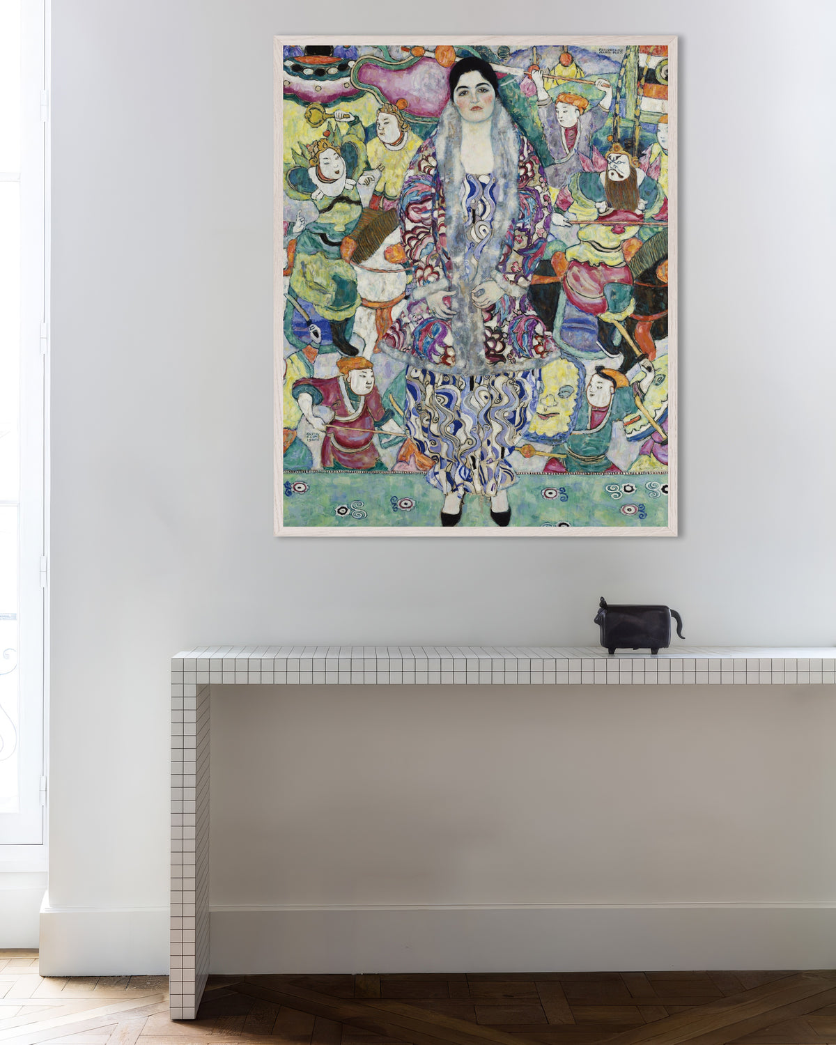 Poster Portrait de Friederike Maria Beer (1916) de Gustav Klimt, avec un cadre en bois blanc