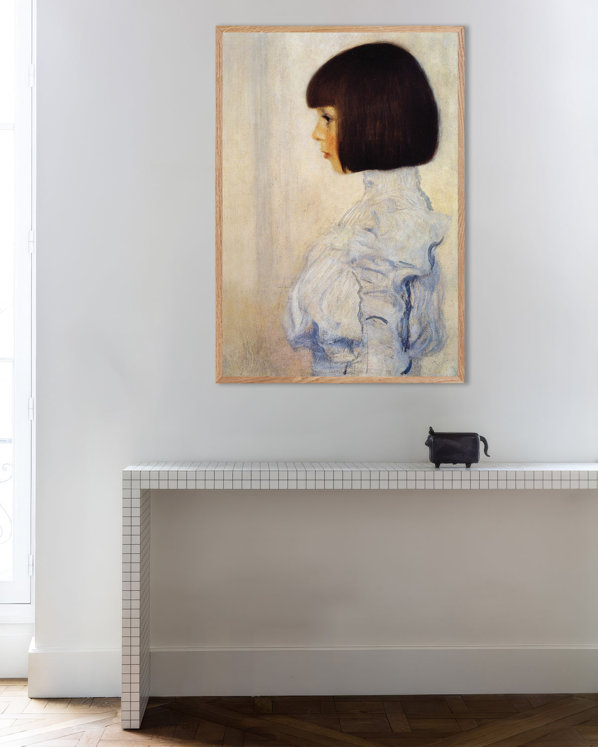 Affiche Portrait de Helene Klimt (1898) de Gustav Klimt, avec un cadre en bois naturel