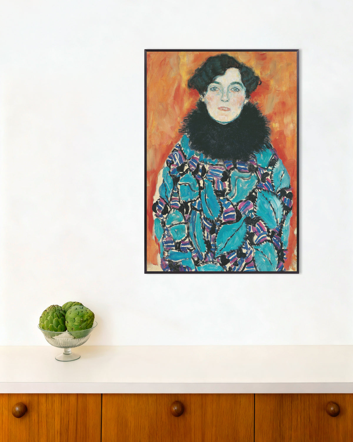 Affiche Portrait de Johanna Staude (1917) de Gustav Klimt, avec un cadre en métal