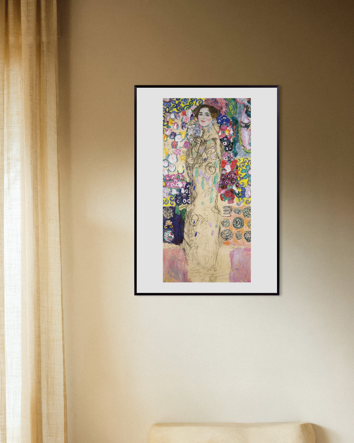 Affiche Portrait de Maria Munk (1917–1918) de Gustav Klimt, avec un cadre en métal