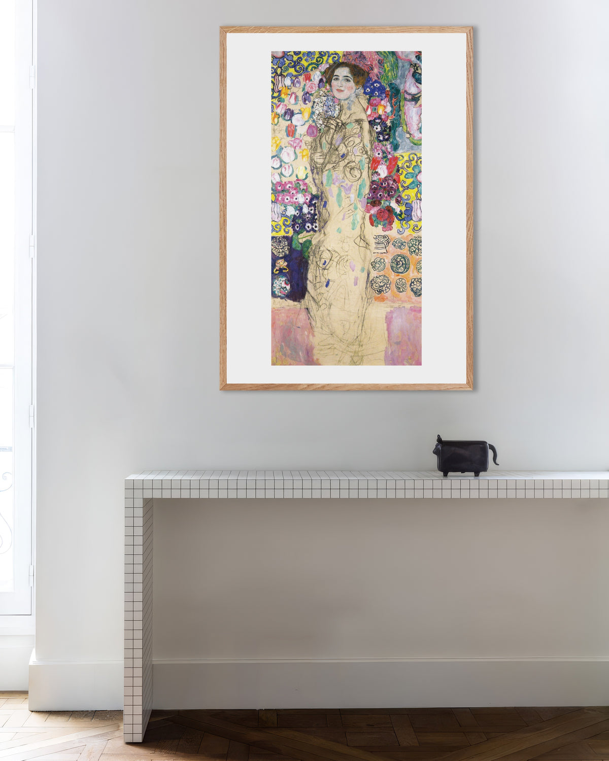Affiche Portrait de Maria Munk (1917–1918) de Gustav Klimt, avec un cadre en bois naturel