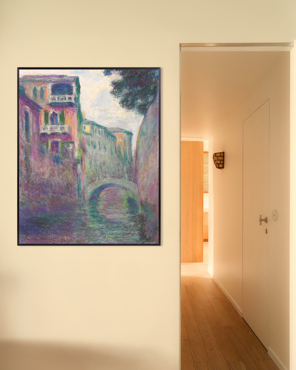Affiche Le Rio de la Salute (1908) de Claude Monet, avec un cadre en métal
