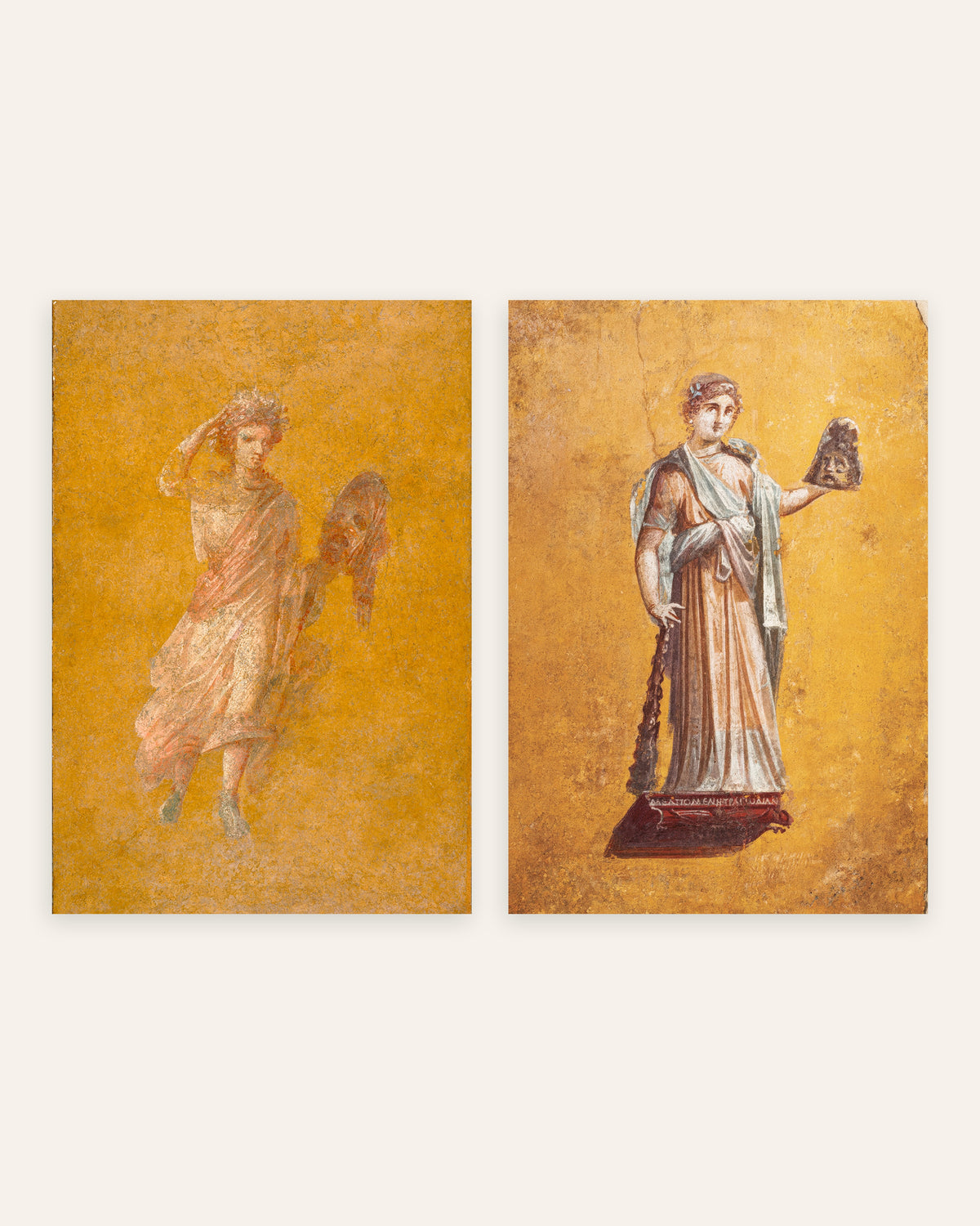 Affiches fresques romaines, lot de 2 : Melpomène, muse de la tragédie, sans cadre