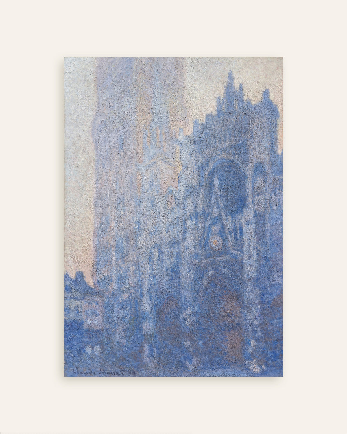 Affiche La Cathédrale de Rouen, le portail et la tour d'Albane, effet du matin (1894) de Claude Monet, miniature