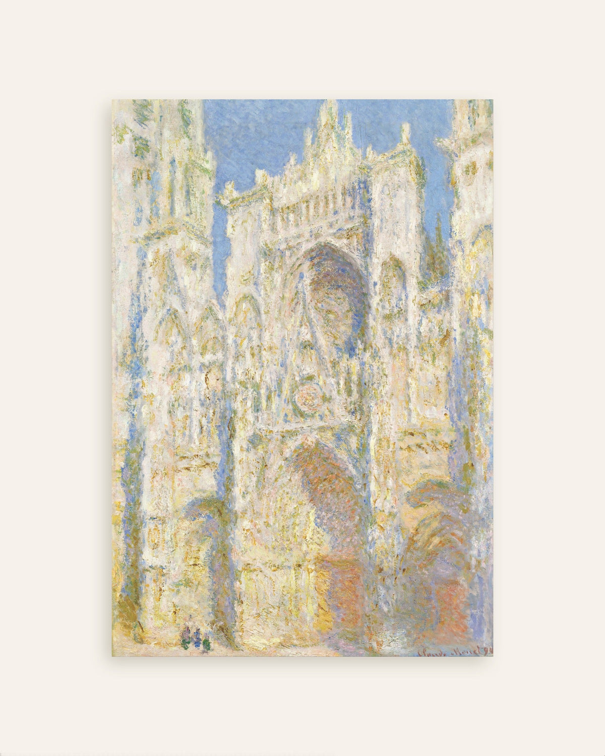 Affiche La Cathédrale de Rouen, façade ouest, plein soleil (1894) de Claude Monet, miniature