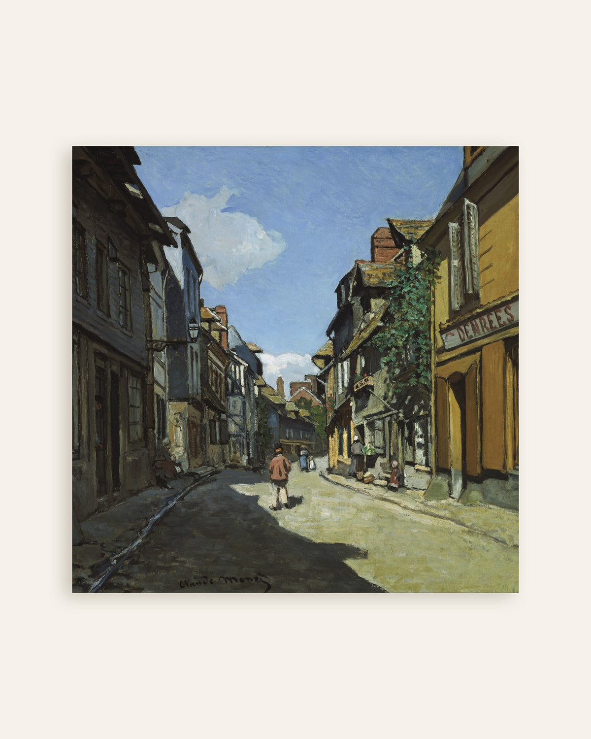 Affiche La Rue de la Bavole à Honfleur (1864) de Claude Monet, miniature