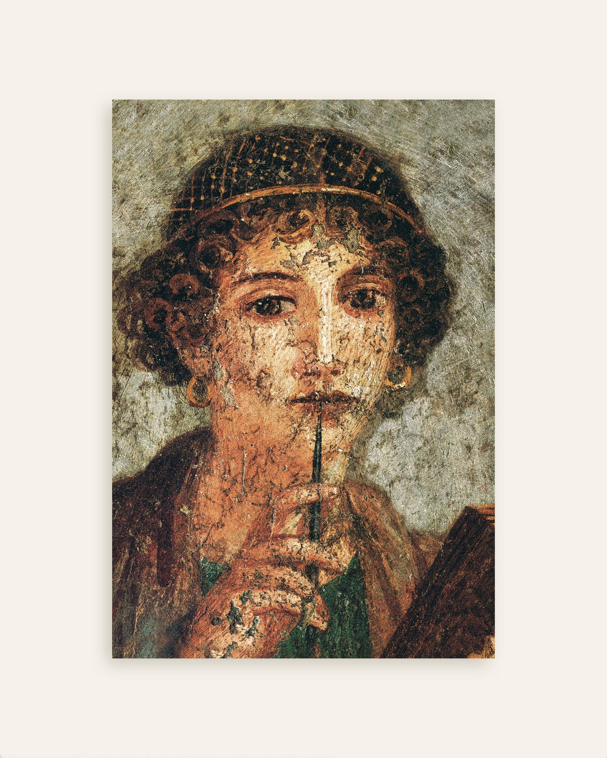 Affiche du détail de la fresque de Sappho de Pompéi, l'une des affiches du lot