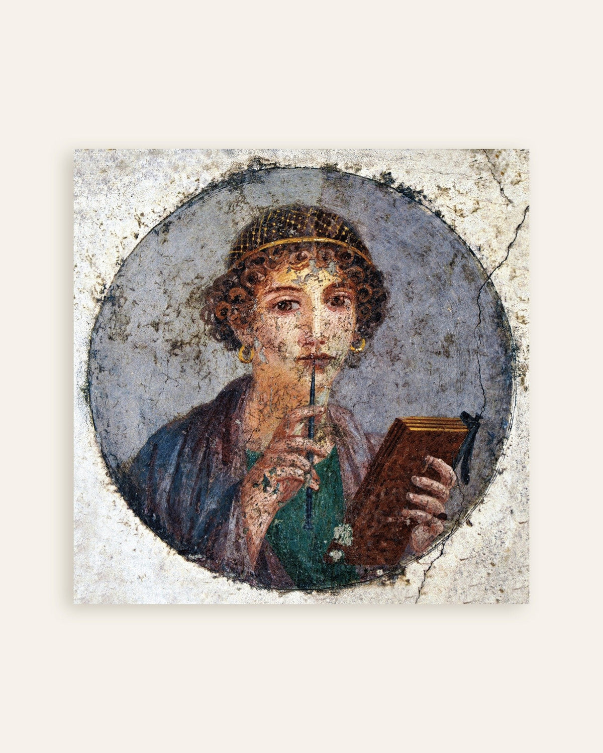 Affiche de la fresque de Sappho de Pompéi