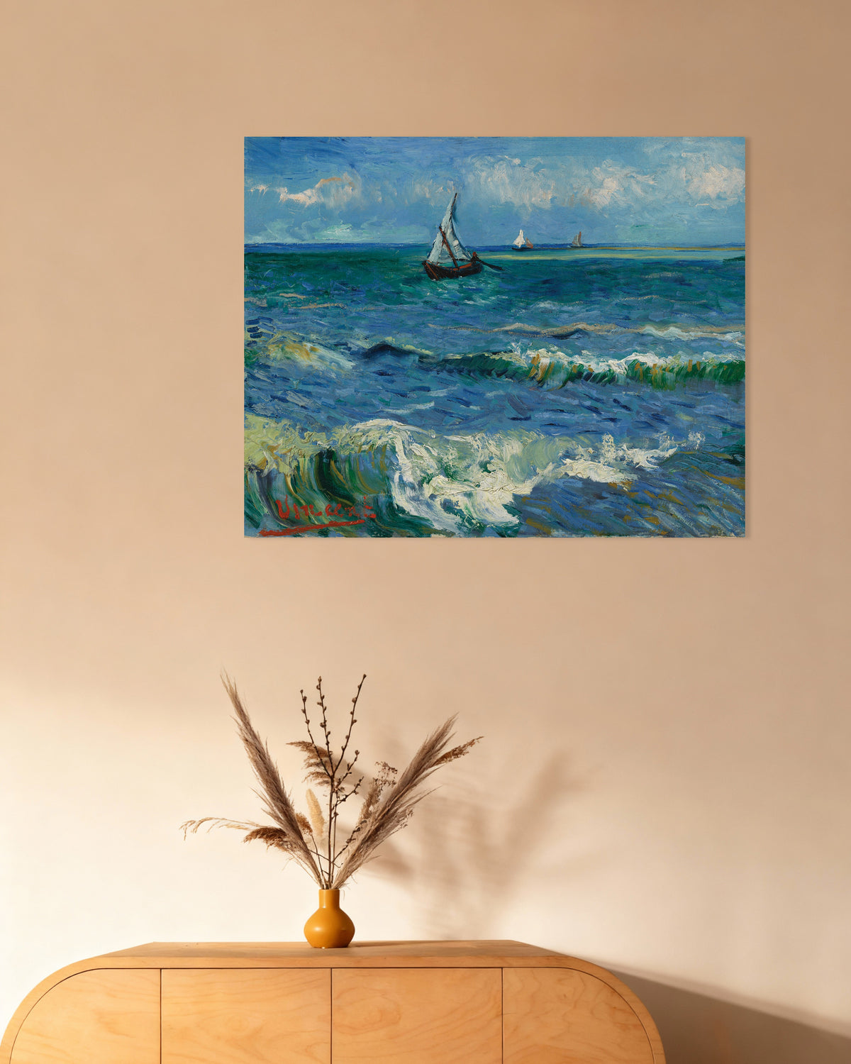 Poster de Paysage marin près des Saintes-Maries-de-la-Mer (1888), Vincent van Gogh