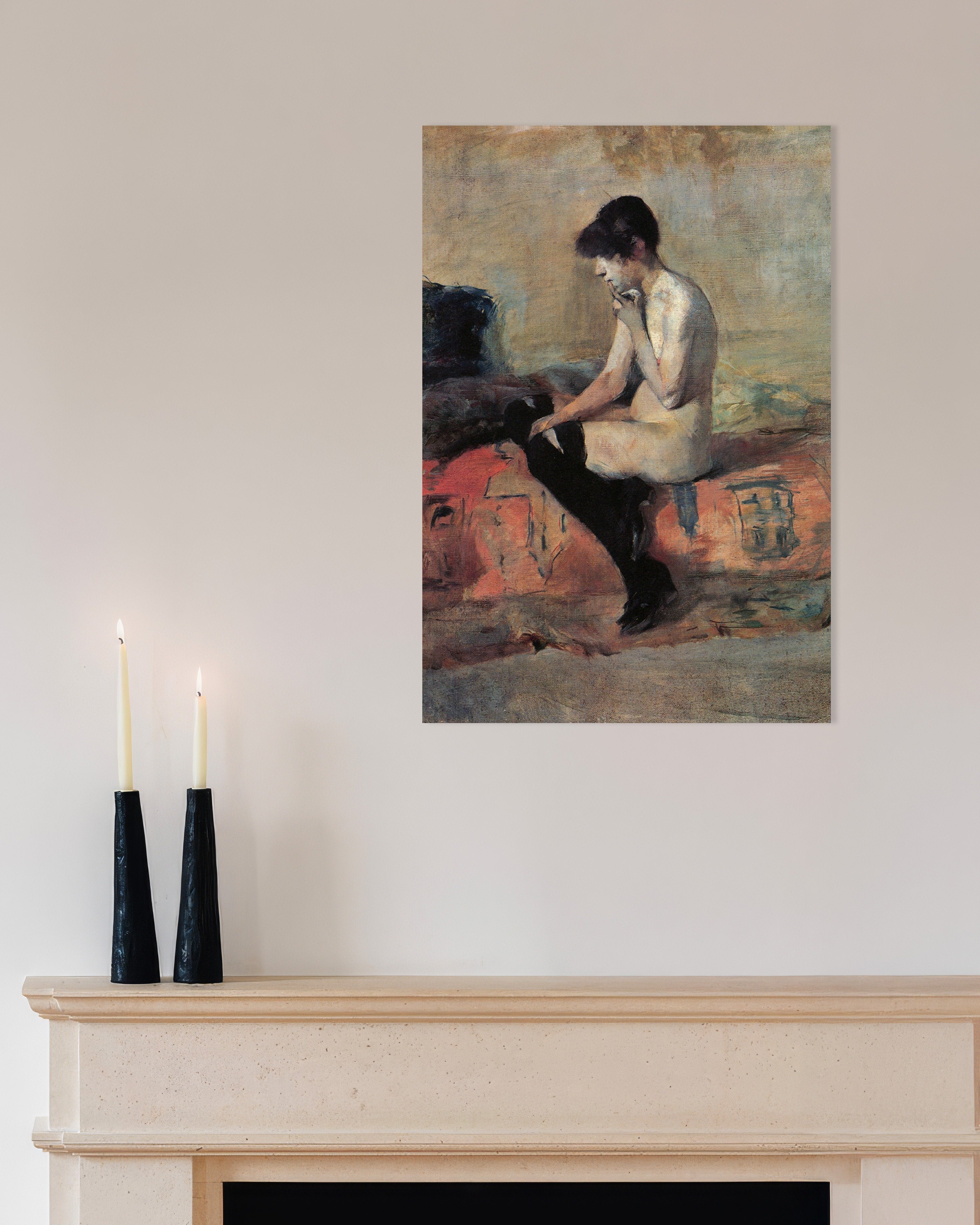 Poster of Seated nude by Henri de Toulouse-Lautrec, 1882