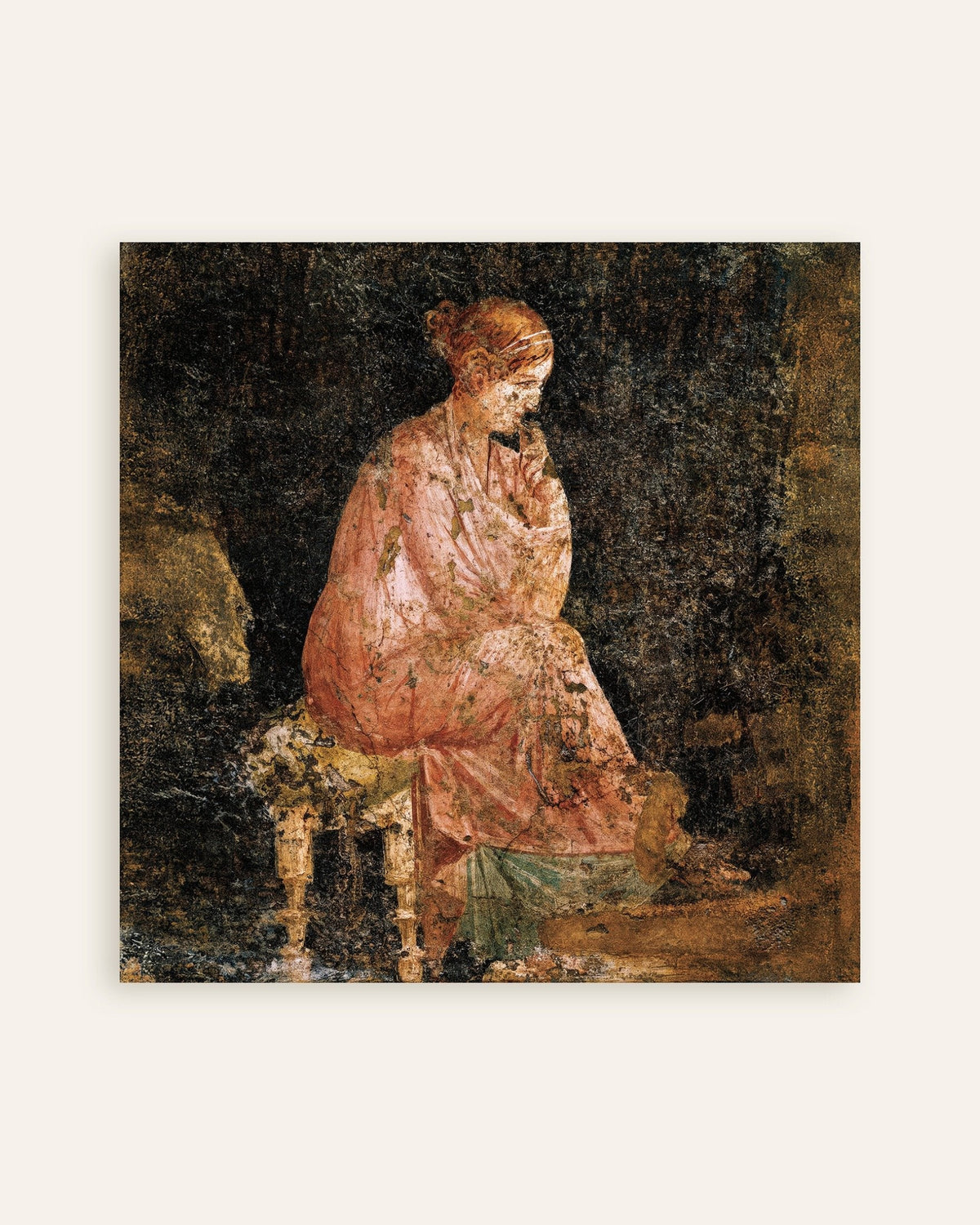 Affiche du détail de fresque de la femme assise, Pompéi