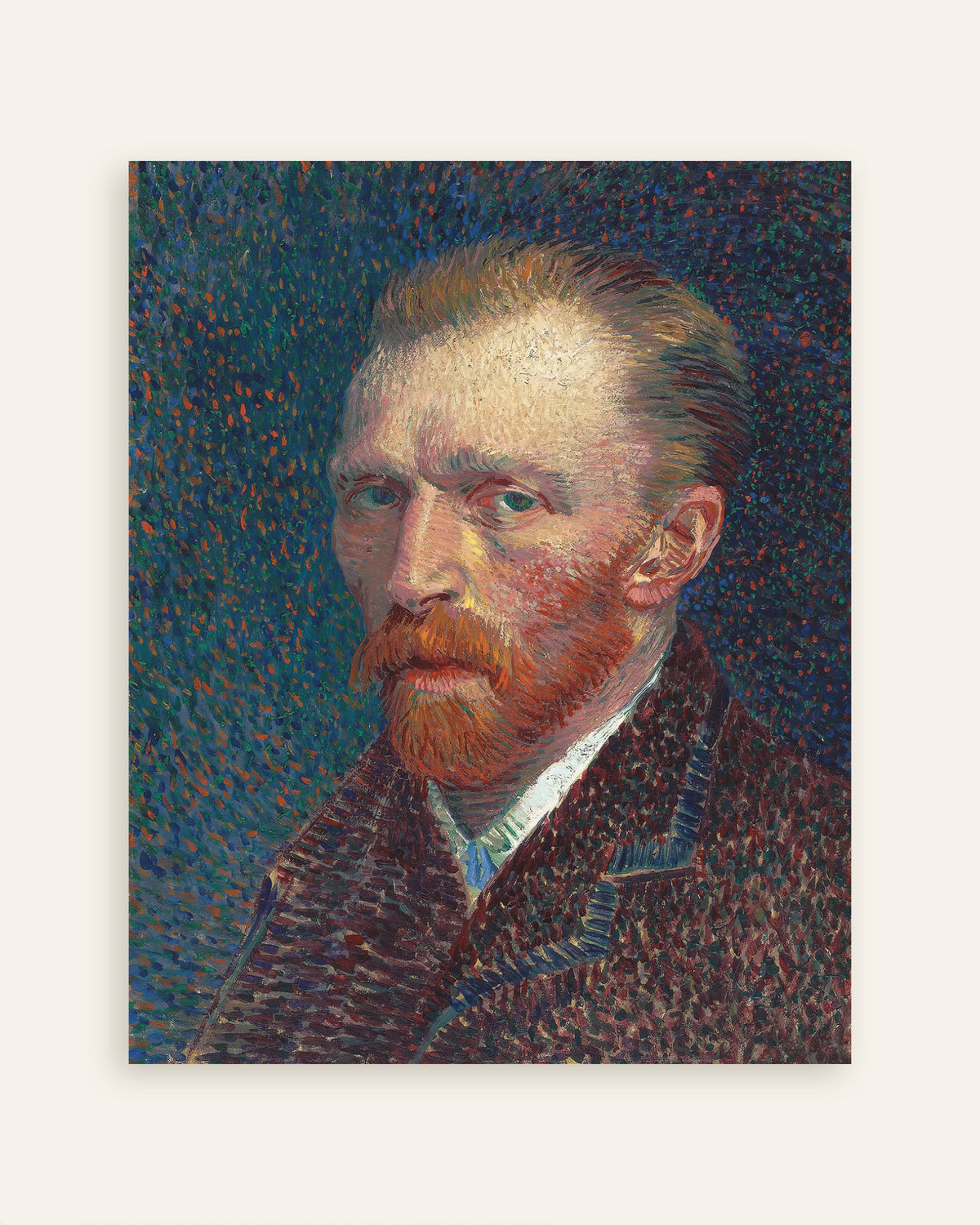 Poster Autoportrait sur fond bleu pointillé (1887) de Vincent van Gogh, en miniature