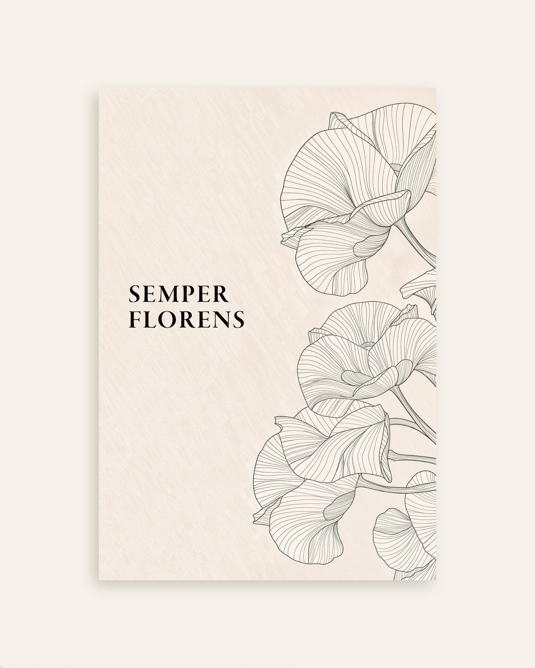 Poster of Semper Florens Botanical Line Art Poster, thumbnail