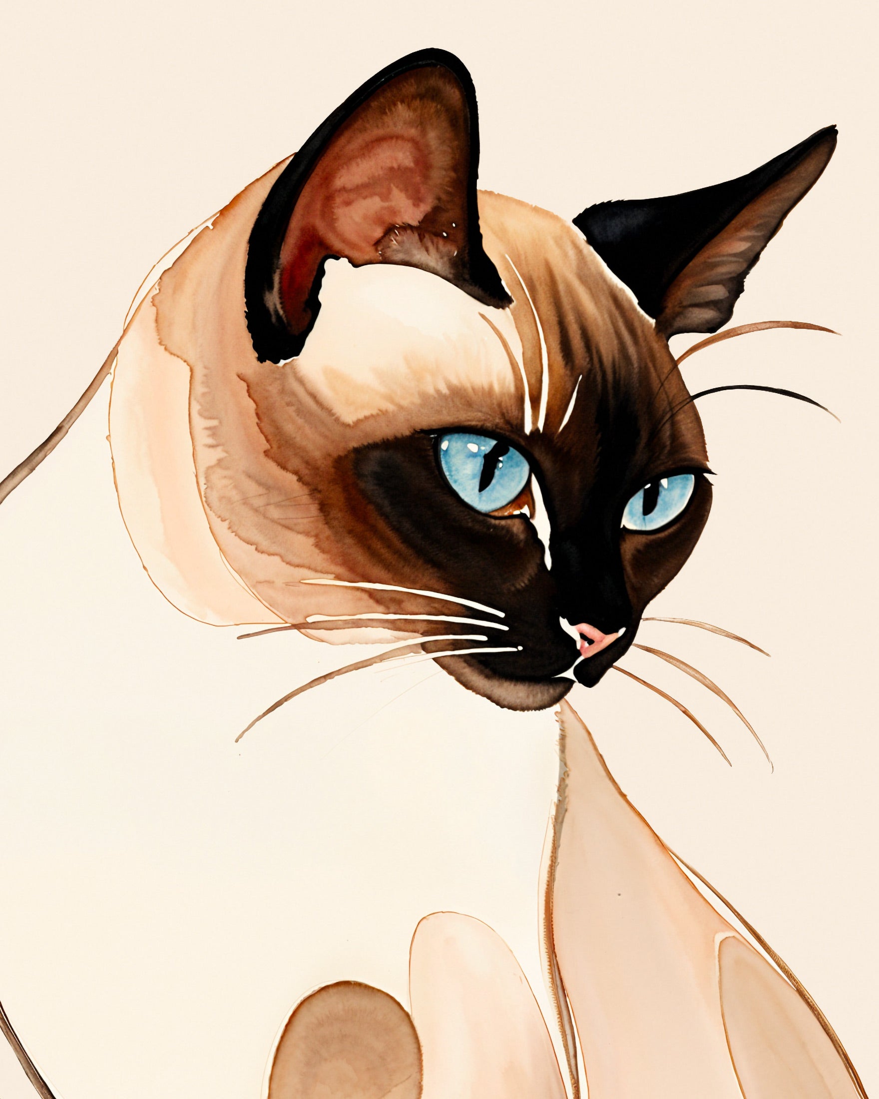 Chat siamois aux yeux d'opale - Affiche