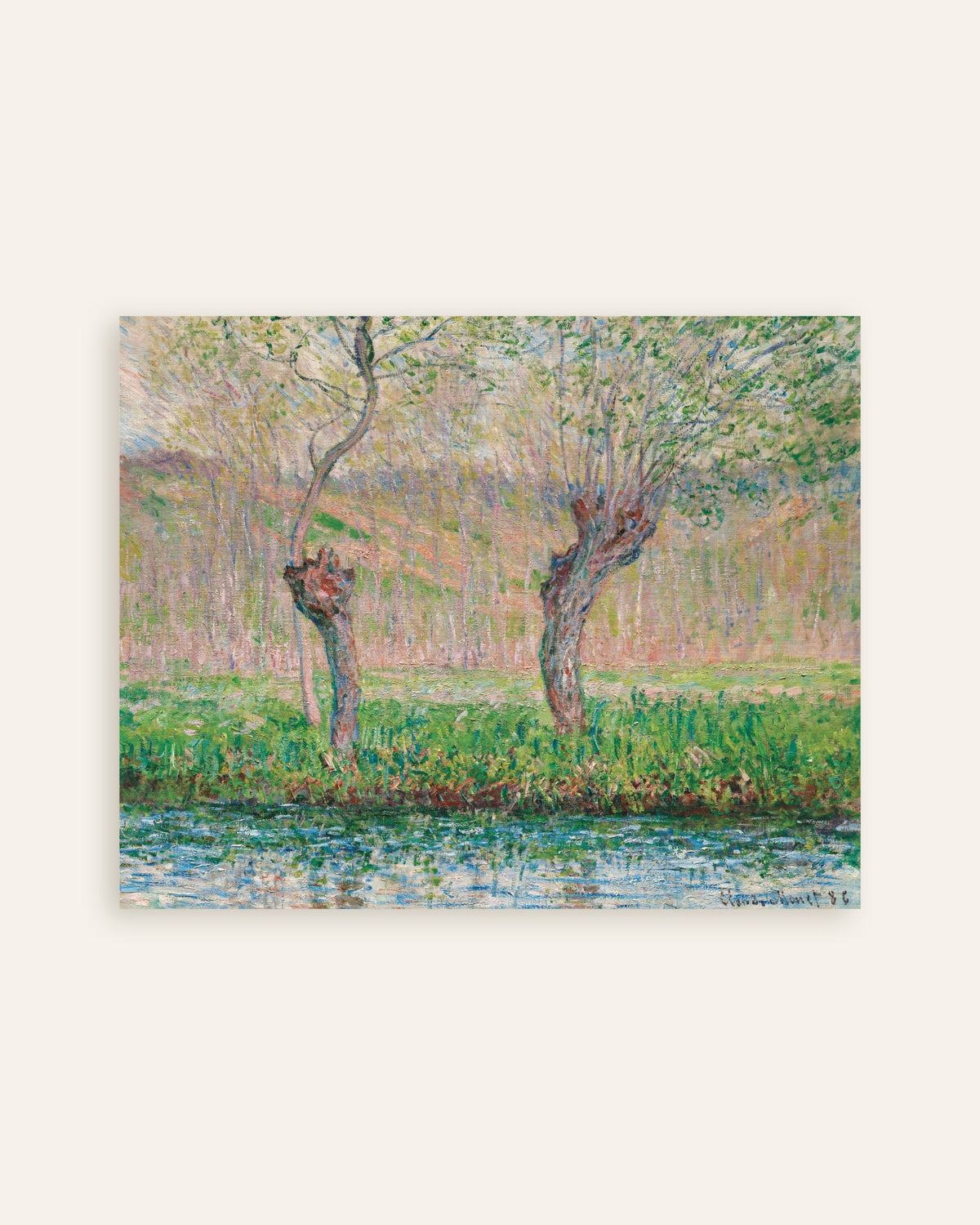 Affiche Printemps, saules (1885) de Claude Monet, miniature