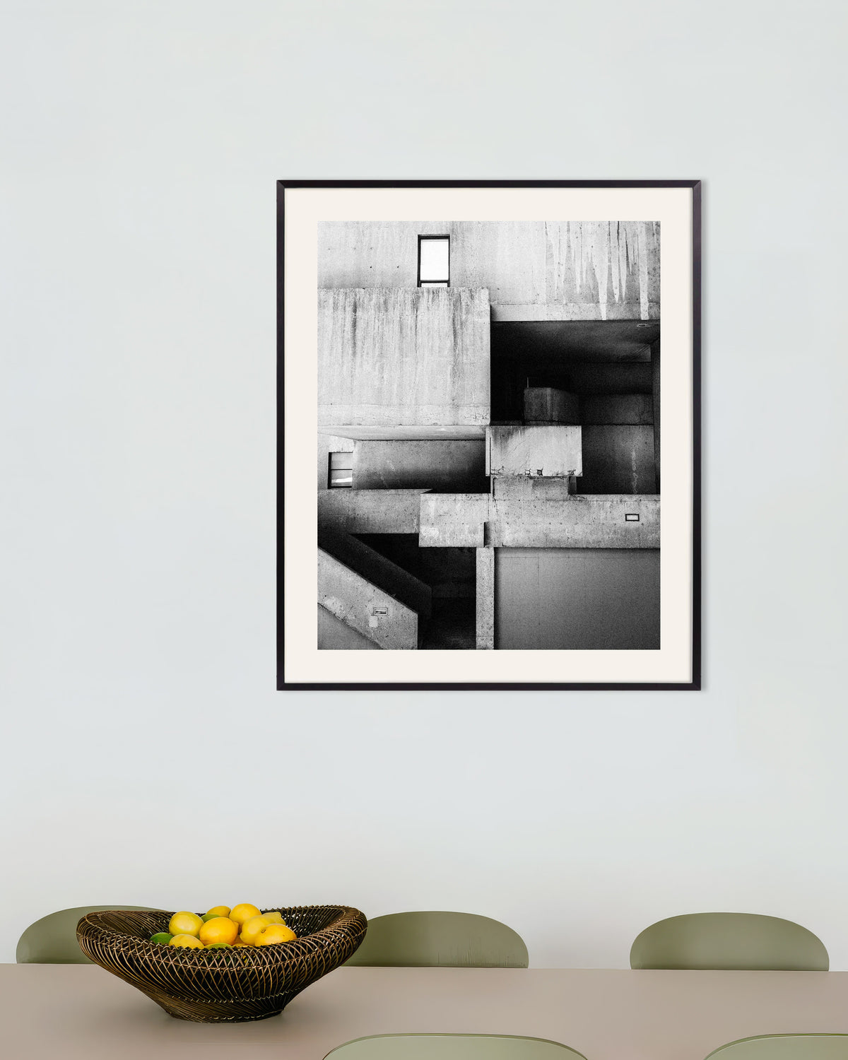 Affiche « Composition en béton taché », avec un cadre en métal