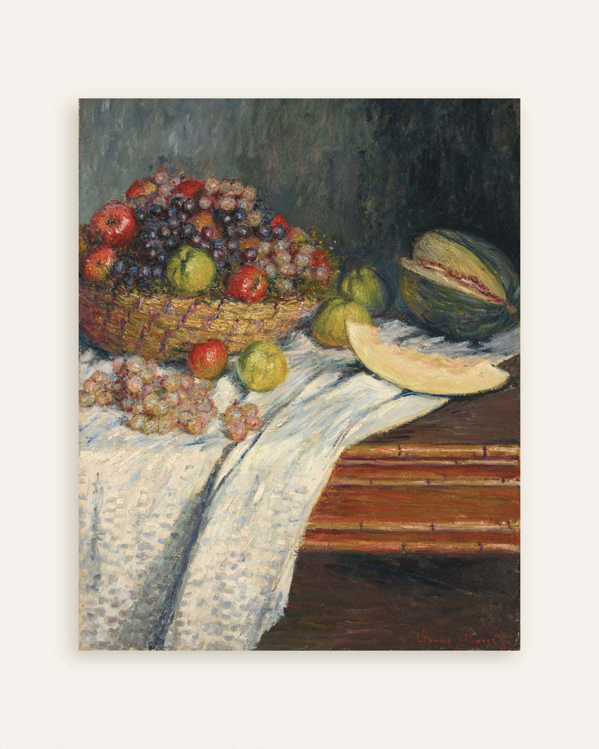 Affiche Nature morte au melon d'Espagne (1879) de Claude Monet, miniature